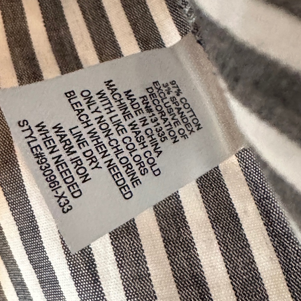 Socialite Blue and White Cotton Striped Off the Shoulder Blouse, Size Small - Picture 4 of 8
